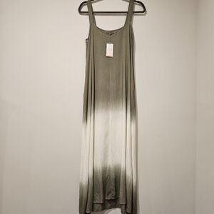 Kiwi And Punch Ombre Maxi Dress, Size Medium, Gren And White
